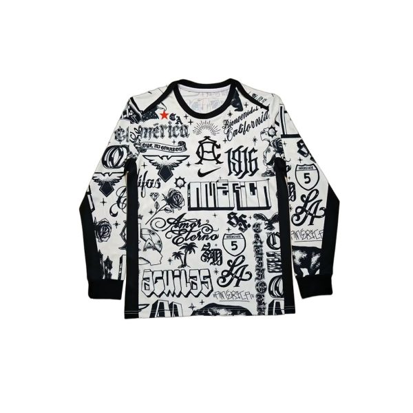 2925-white 25-26 Club America Pre-Match Shirt Long Sleeve